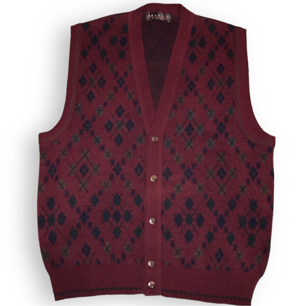 EUC Brandini Wool Blend Button-front Sweater Vest - M